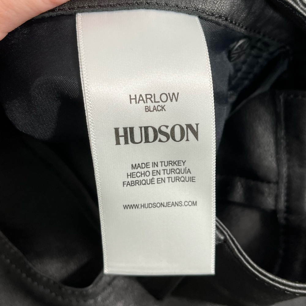 Black Leather Hudson Harlow Pants 100% Lamb Leather - Picture 10 of 15
